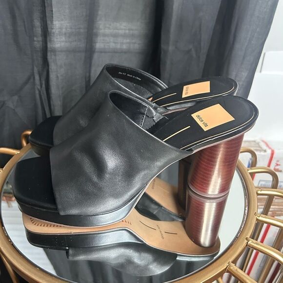 Dolce Vita ALYSSA SANDALS BLACK LEATHER - Picture 4 of 6